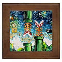 Cartoon Game Games Starry Night Doctor Who Van Gogh Parody Framed Tile by Modalart