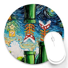 Cartoon Game Games Starry Night Doctor Who Van Gogh Parody Round Mousepad by Modalart