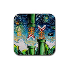 Cartoon Game Games Starry Night Doctor Who Van Gogh Parody Rubber Coaster (square) by Modalart