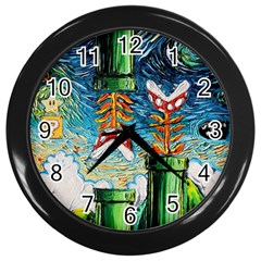 Cartoon Game Games Starry Night Doctor Who Van Gogh Parody Wall Clock (black) by Modalart