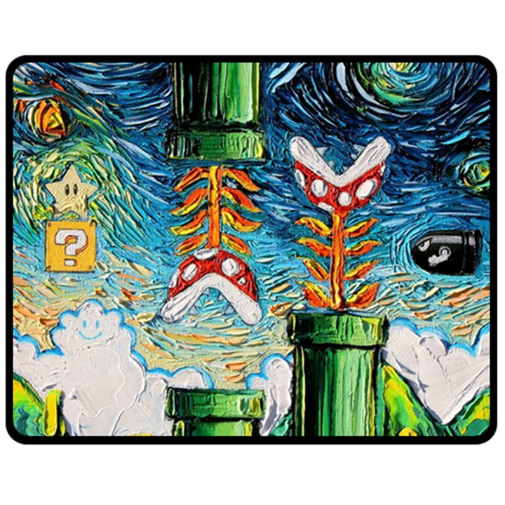 Cartoon Game Games Starry Night Doctor Who Van Gogh Parody Fleece Blanket (Medium)