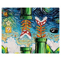 Cartoon Game Games Starry Night Doctor Who Van Gogh Parody Two Sides Premium Plush Fleece Blanket (medium) by Modalart