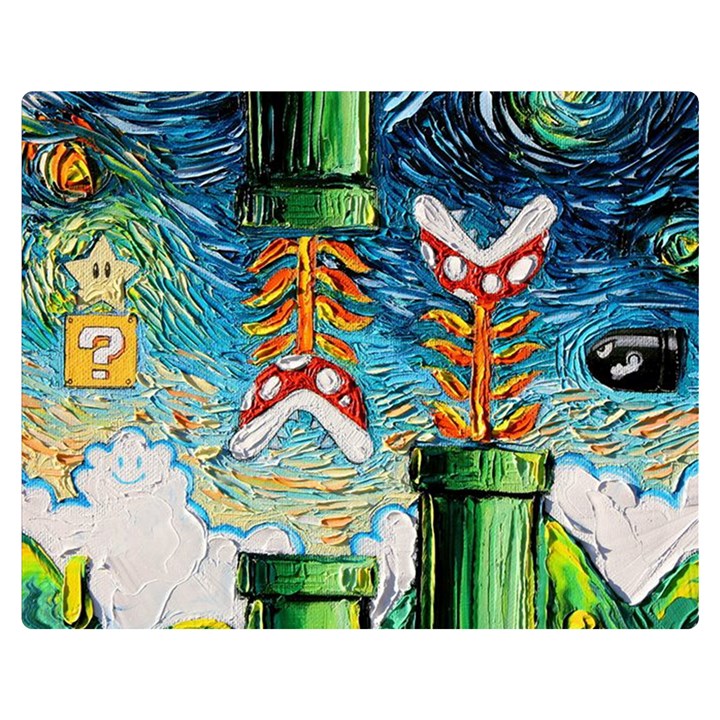 Cartoon Game Games Starry Night Doctor Who Van Gogh Parody Two Sides Premium Plush Fleece Blanket (Medium)