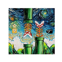 Cartoon Game Games Starry Night Doctor Who Van Gogh Parody Square Satin Scarf (30  X 30 ) by Modalart