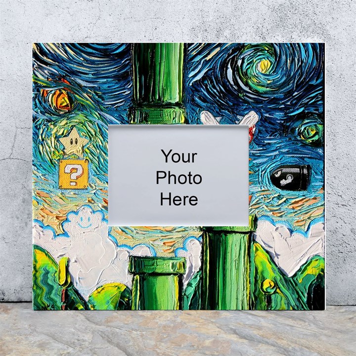 Cartoon Game Games Starry Night Doctor Who Van Gogh Parody White Wall Photo Frame 5  x 7 