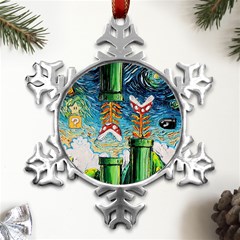 Cartoon Game Games Starry Night Doctor Who Van Gogh Parody Metal Small Snowflake Ornament by Modalart