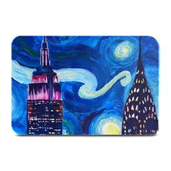 Starry Night In New York Van Gogh Manhattan Chrysler Building And Empire State Building Plate Mats by Modalart