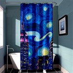 Starry Night In New York Van Gogh Manhattan Chrysler Building And Empire State Building Shower Curtain 36  x 72  (Stall)  Curtain(36 X72 )