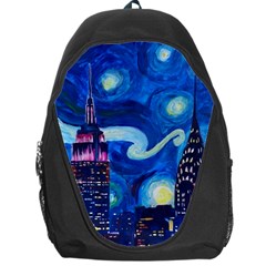 Starry Night In New York Van Gogh Manhattan Chrysler Building And Empire State Building Backpack Bag by Modalart