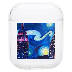 Starry Night In New York Van Gogh Manhattan Chrysler Building And Empire State Building Soft Tpu Airpods 1/2 Case by Modalart