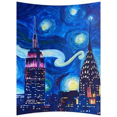 Starry Night In New York Van Gogh Manhattan Chrysler Building And Empire State Building Back Support Cushion by Modalart