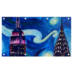 Starry Night In New York Van Gogh Manhattan Chrysler Building And Empire State Building Banner And Sign 7  X 4 