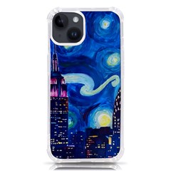 Starry Night In New York Van Gogh Manhattan Chrysler Building And Empire State Building Iphone 14 Tpu Uv Print Case by Modalart