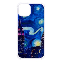 Starry Night In New York Van Gogh Manhattan Chrysler Building And Empire State Building Iphone 13 Tpu Uv Print Case by Modalart