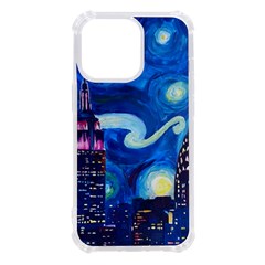 Starry Night In New York Van Gogh Manhattan Chrysler Building And Empire State Building Iphone 13 Pro Tpu Uv Print Case by Modalart