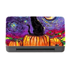 Halloween Art Starry Night Hallows Eve Black Cat Pumpkin Memory Card Reader With Cf by Modalart