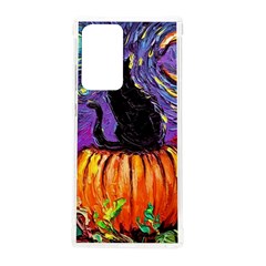 Halloween Art Starry Night Hallows Eve Black Cat Pumpkin Samsung Galaxy Note 20 Ultra Tpu Uv Case by Modalart