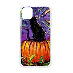 Halloween Art Starry Night Hallows Eve Black Cat Pumpkin Iphone 11 Tpu Uv Print Case by Modalart