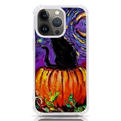 Halloween Art Starry Night Hallows Eve Black Cat Pumpkin Iphone 13 Pro Tpu Uv Print Case by Modalart