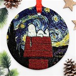 Cartoon Dog House Van Gogh Ornament (Round) Front