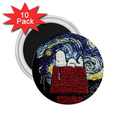 Cartoon Dog House Van Gogh 2 25  Magnets (10 Pack)  by Modalart