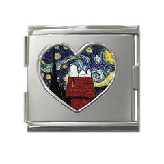 Cartoon Dog House Van Gogh Mega Link Heart Italian Charm (18mm) by Modalart