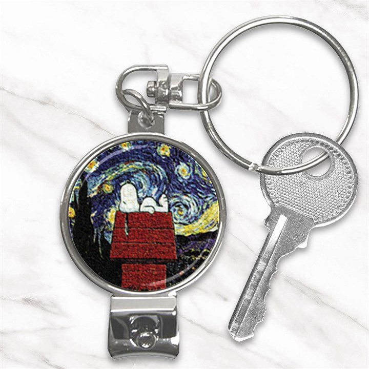 Cartoon Dog House Van Gogh Nail Clippers Key Chain