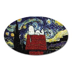 Cartoon Dog House Van Gogh Oval Magnet by Modalart