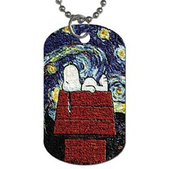 Cartoon Dog House Van Gogh Dog Tag (one Side) by Modalart