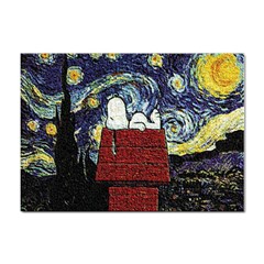 Cartoon Dog House Van Gogh Sticker A4 (10 Pack) by Modalart