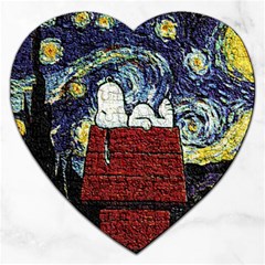 Cartoon Dog House Van Gogh Jigsaw Puzzle (Heart)