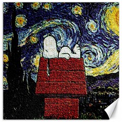 Cartoon Dog House Van Gogh Canvas 16  X 16  by Modalart