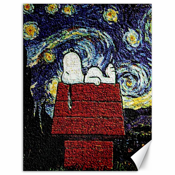 Cartoon Dog House Van Gogh Canvas 18  x 24 