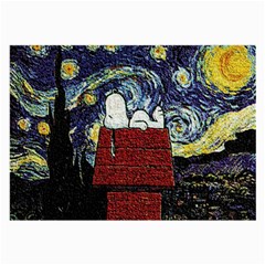 Cartoon Dog House Van Gogh Large Glasses Cloth (2 Sides) by Modalart