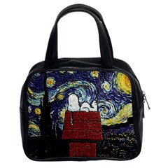 Cartoon Dog House Van Gogh Classic Handbag (Two Sides)