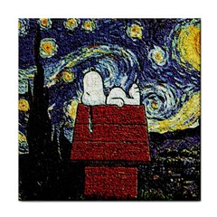 Cartoon Dog House Van Gogh Face Towel by Modalart