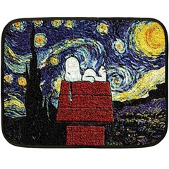 Cartoon Dog House Van Gogh Fleece Blanket (mini) by Modalart