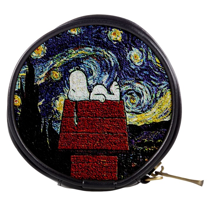 Cartoon Dog House Van Gogh Mini Makeup Bag