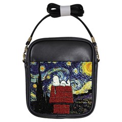 Cartoon Dog House Van Gogh Girls Sling Bag by Modalart