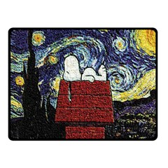 Cartoon Dog House Van Gogh Fleece Blanket (small) by Modalart