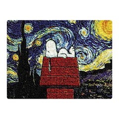 Cartoon Dog House Van Gogh Two Sides Premium Plush Fleece Blanket (Mini)