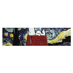 Cartoon Dog House Van Gogh Oblong Satin Scarf (16  X 60 ) by Modalart