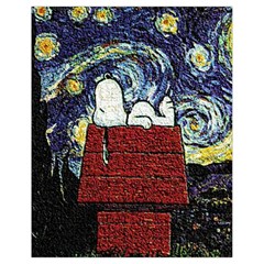 Cartoon Dog House Van Gogh Drawstring Bag (small) by Modalart