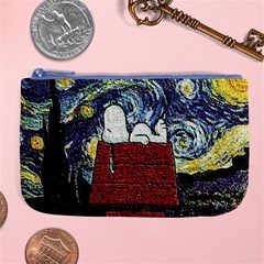 Cartoon Dog House Van Gogh Large Coin Purse by Modalart