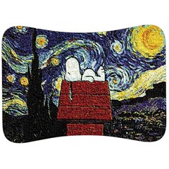 Cartoon Dog House Van Gogh Velour Seat Head Rest Cushion by Modalart