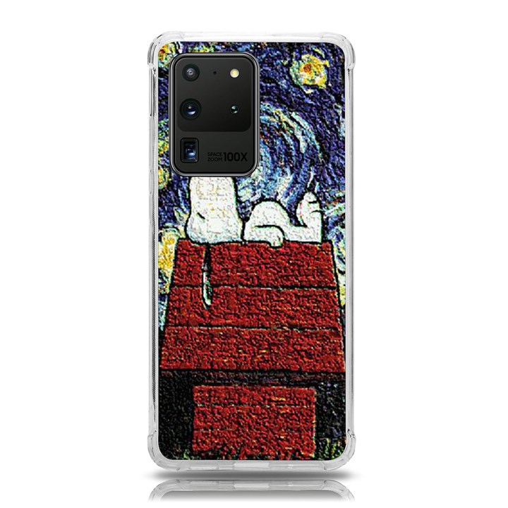 Cartoon Dog House Van Gogh Samsung Galaxy S20 Ultra 6.9 Inch TPU UV Case