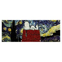 Cartoon Dog House Van Gogh Banner and Sign 8  x 3 