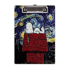 Cartoon Dog House Van Gogh A5 Acrylic Clipboard by Modalart