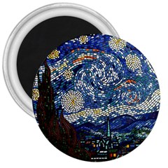 Mosaic Art Vincent Van Gogh Starry Night 3  Magnets by Modalart