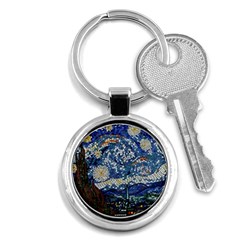 Mosaic Art Vincent Van Gogh Starry Night Key Chain (round) by Modalart